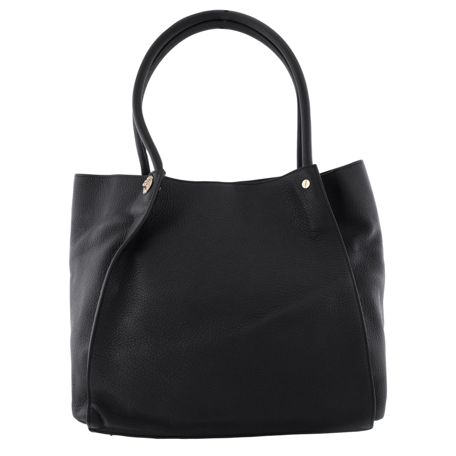 Roberto Cavalli Black Leather Tote Bag
