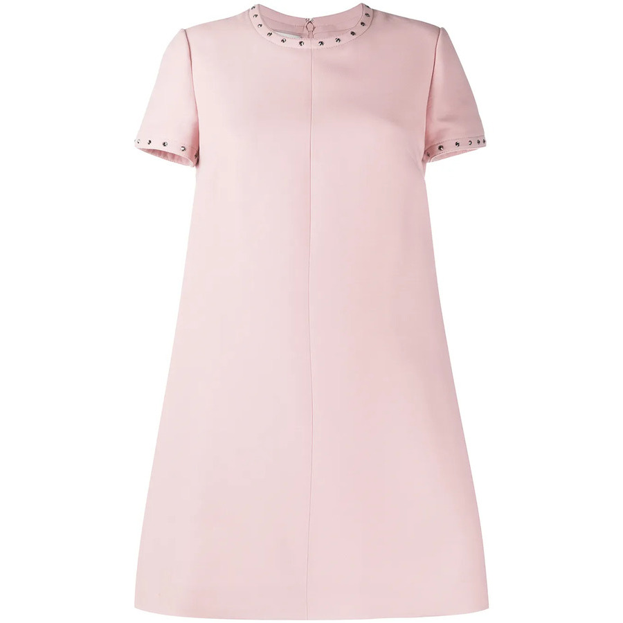 Valentino Garavani Embellished Trim Flared Dress