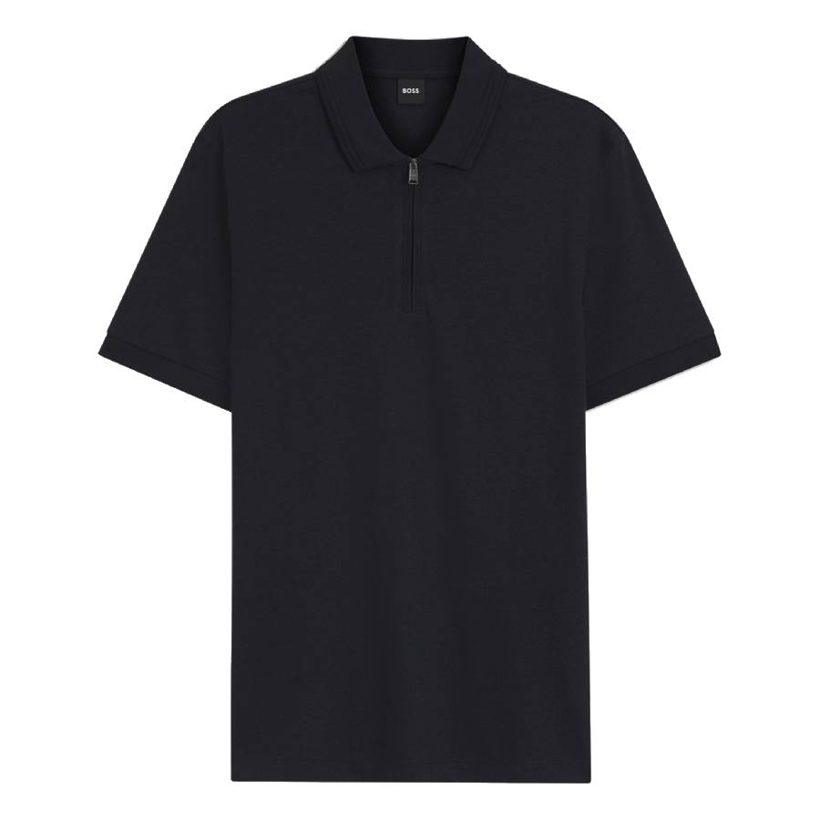 Hugo Boss Cotton-Blend Polo Shirt With Zip Placket