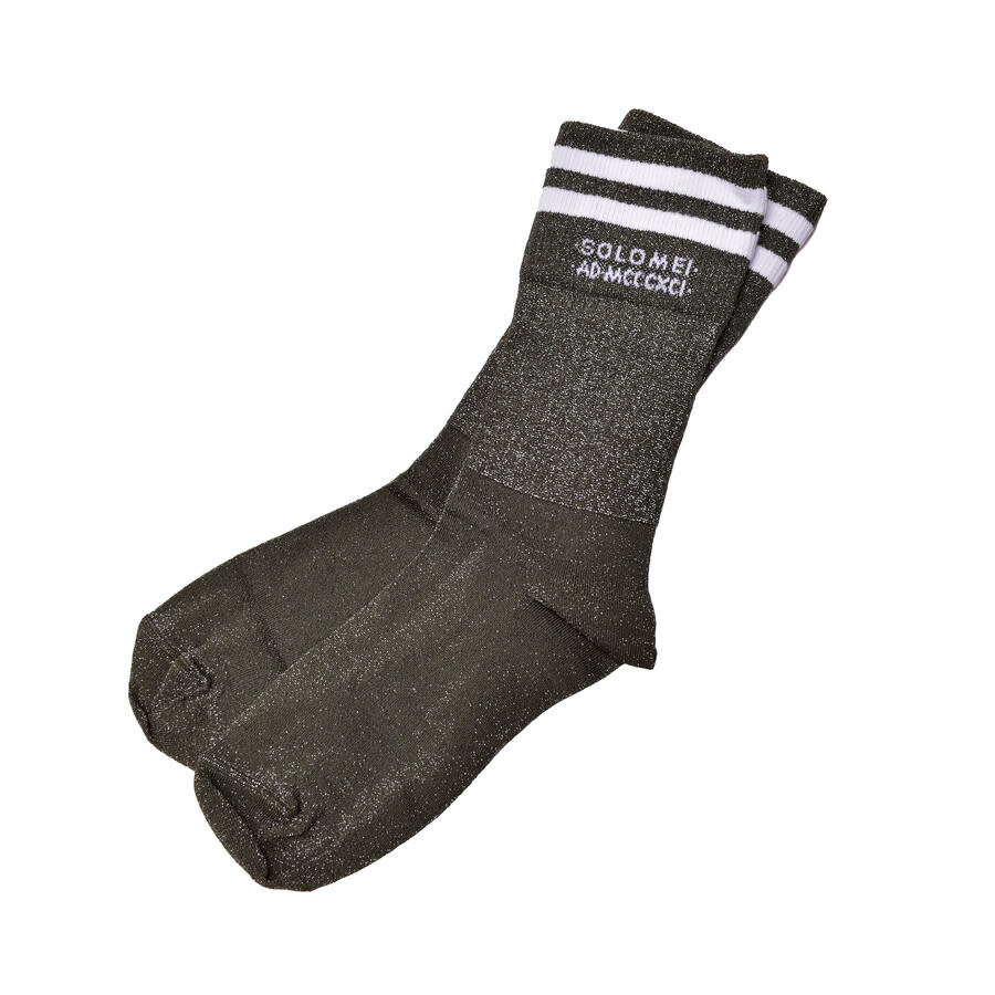 Brunello Cucinelli Women's Green White Two-Tone Ankle Socks