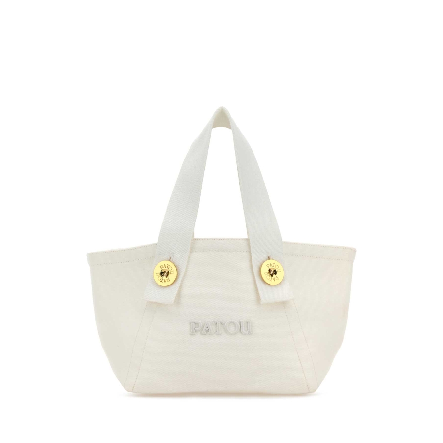 Patou White Canvas Trapeze Handbag