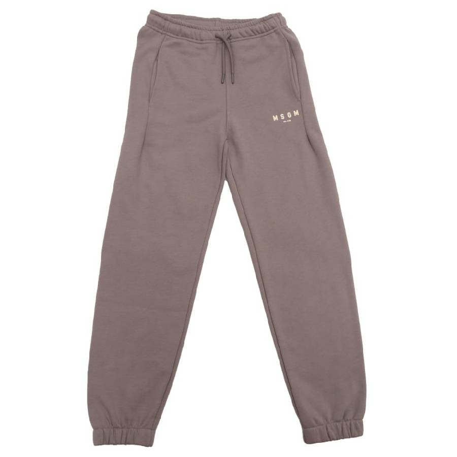 Msgm Logo Print Cotton Sweat Pants