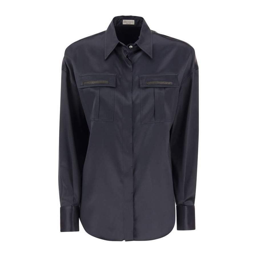 Brunello Cucinelli Womens Night Sky Silk Shirt