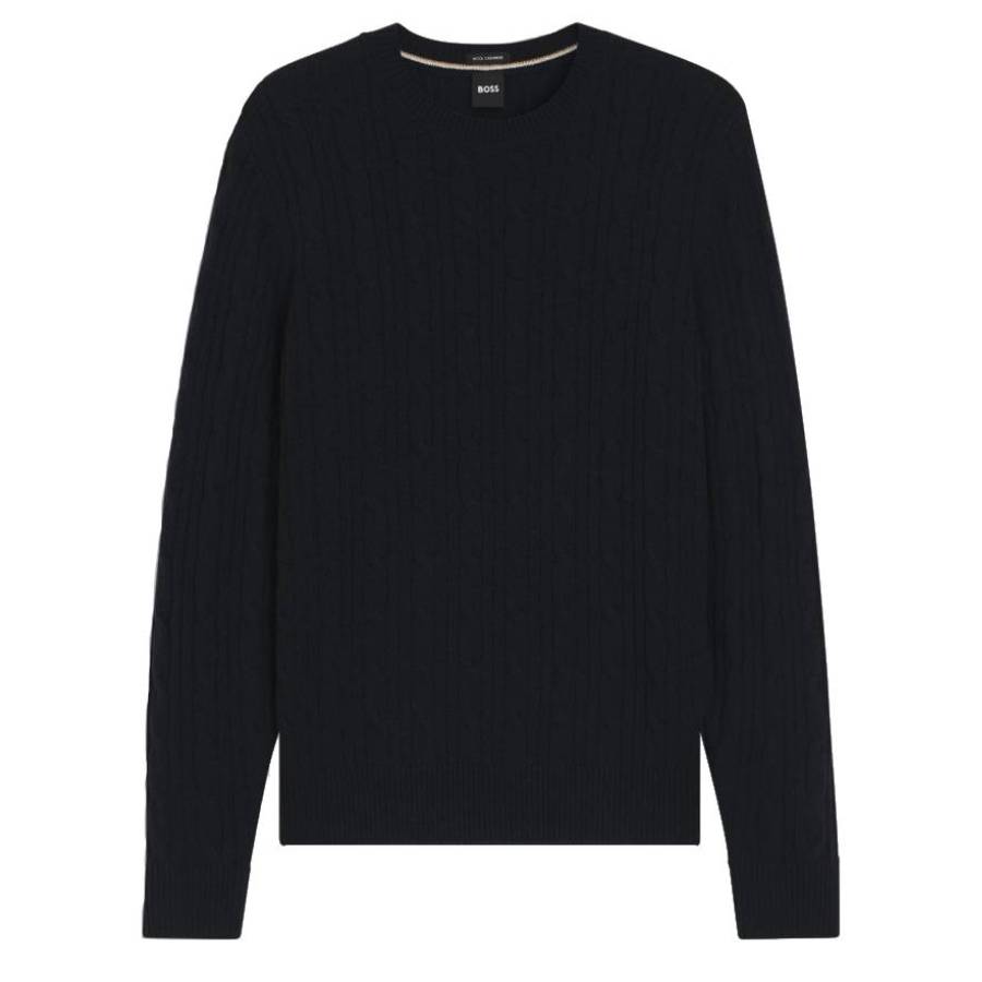 Hugo Boss Cable-Knit Sweater In Wool And Cashmere