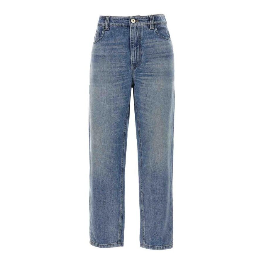 Brunello Cucinelli Wolight Blue Straight Trousers