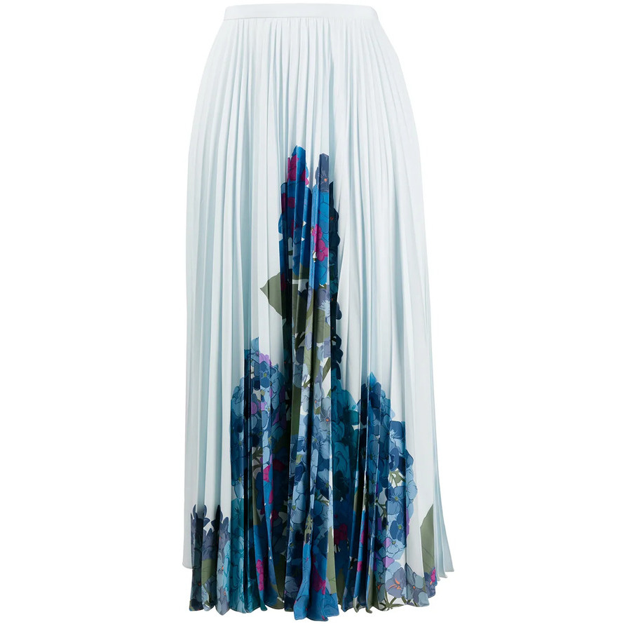 Valentino Garavani Floral Print Pleated Midi Skirt