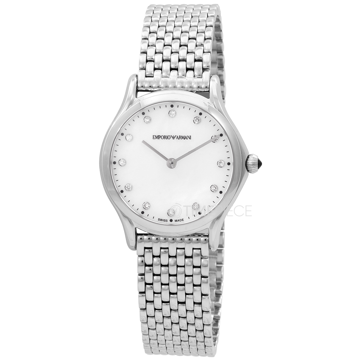 Emporio Armani Quartz Diamond Mother of Pearl Dial Ladies Watch