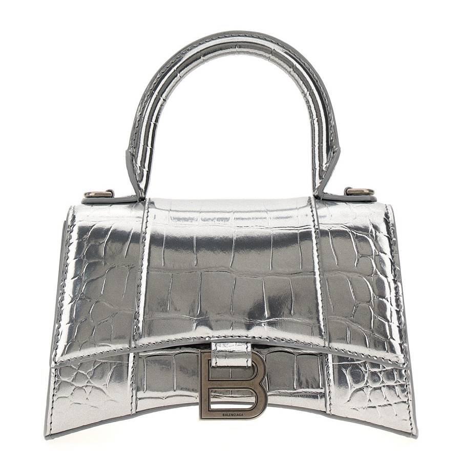 Balenciaga Hourglass XS Metallic Leather Tote