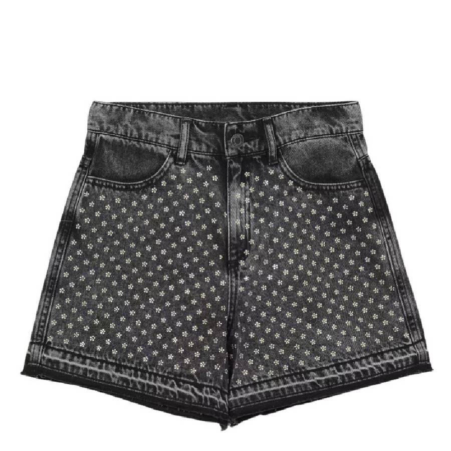 Little Marc Jacobs Girls Black Denim Diamante Shorts