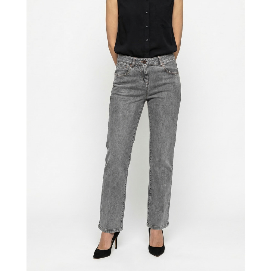 Brunello Cucinelli Skinny Fit Cotton Blend Jeans — Gray