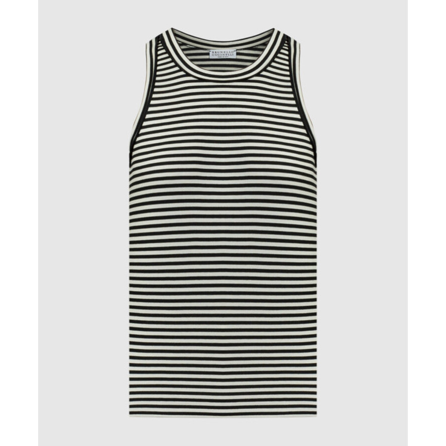 Brunello Cucinelli Black White Striped Shirt