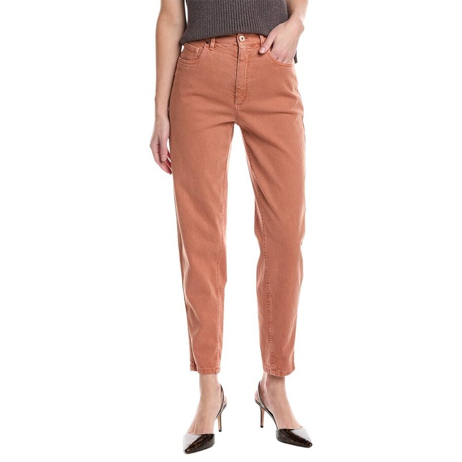 Brunello Cucinelli Straight-Leg Cotton Trousers — Orange