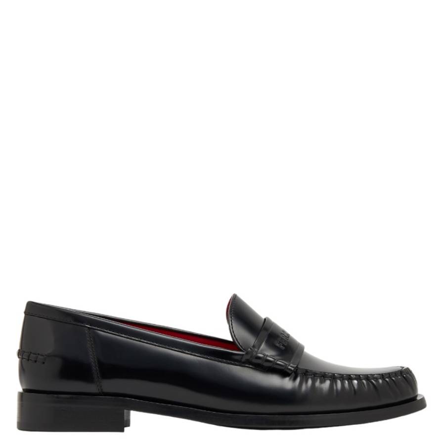 Ferragamo Black Irina Leather Moccasins