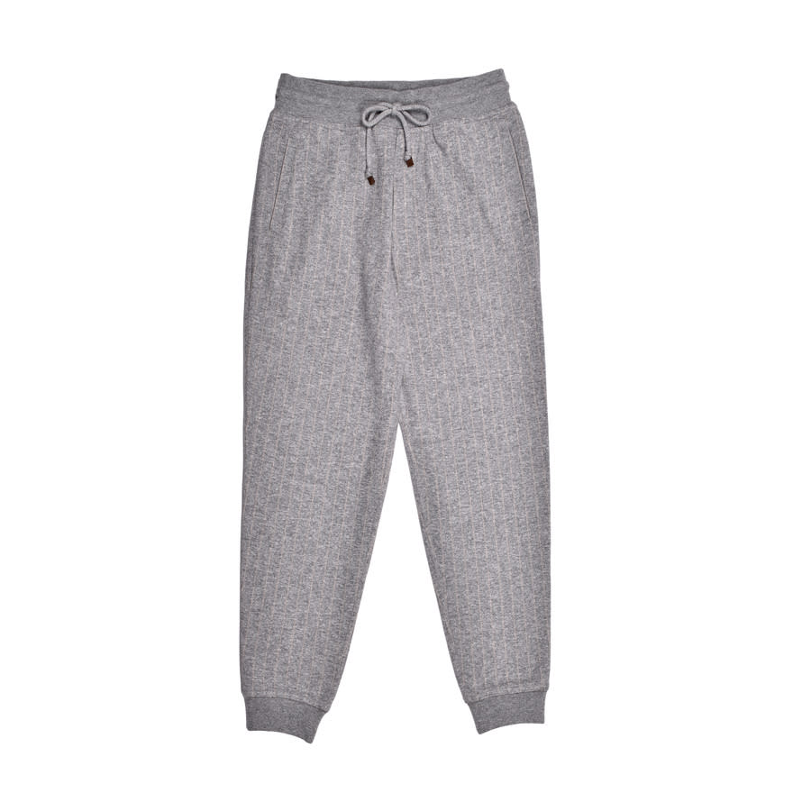 Brunello Cucinelli Pearl Grey Cashmere Blend Trousers