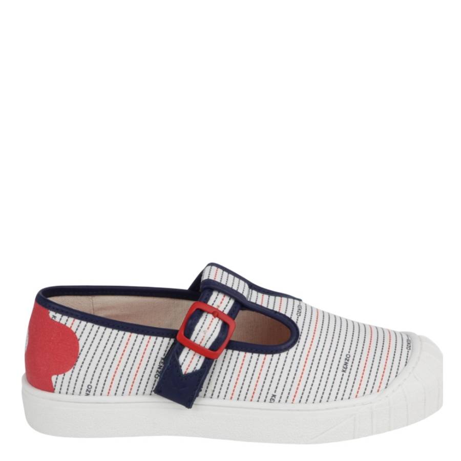 Kenzo Girls Stripe-Print Canvas Sneakers