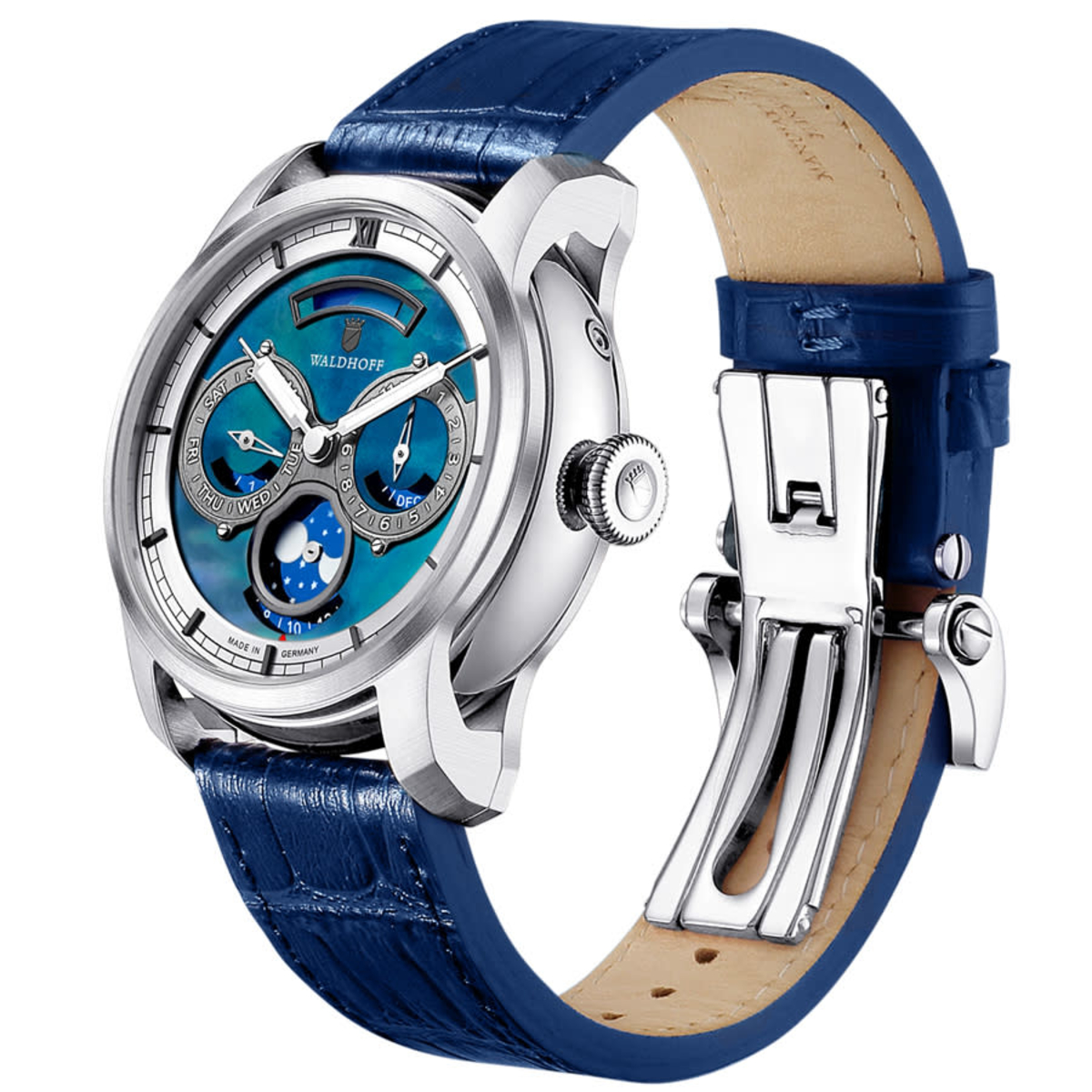 Waldhoff Olympus Automatic Grey Dial Mens Watch Olympus Royal Blue