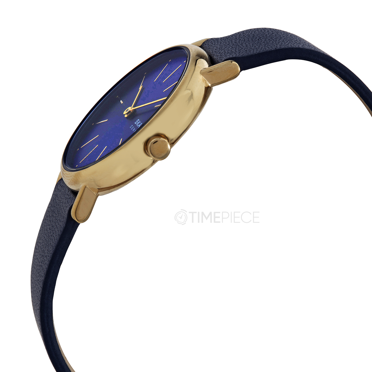 Skagen signatur slim 2025 blue leather watch