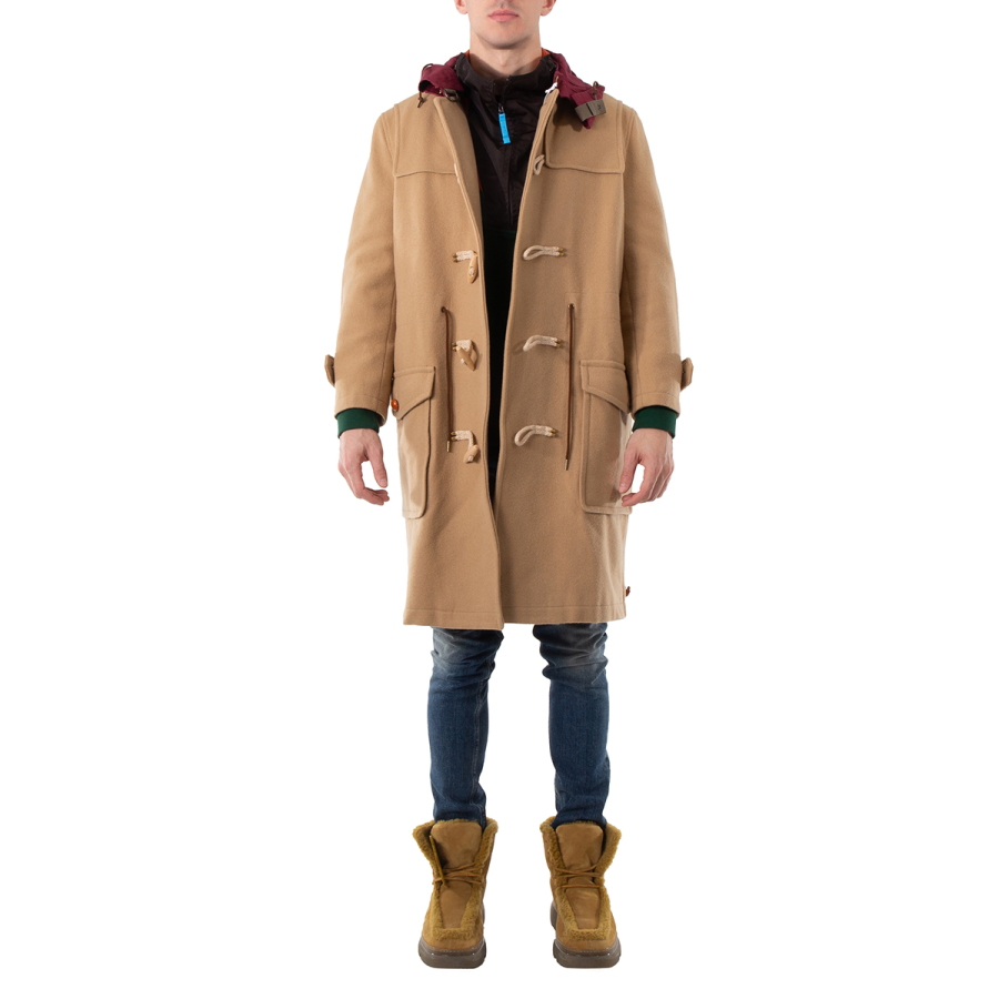 Kolor Beacon Mens Camel Hooded Duffle Coat