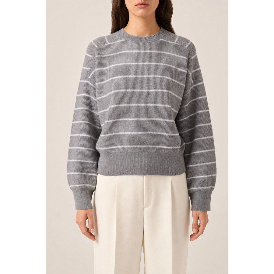 Brunello Cucinelli Womens Grey Virgin Wool Sweater