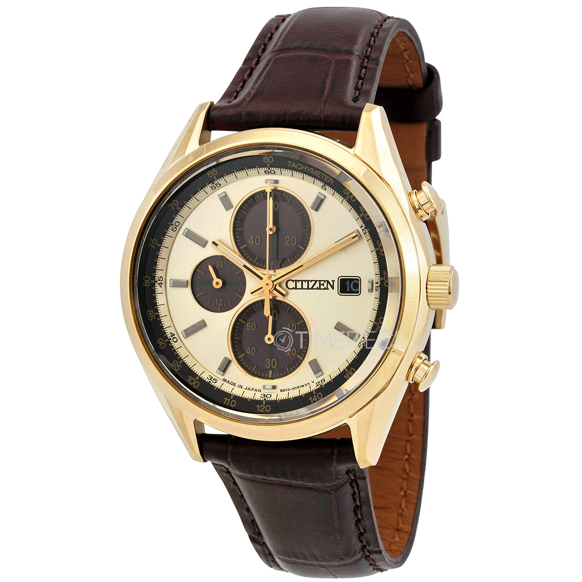 Citizen EcoDrive Chronograph Champagne Dial Mens Watch CA045201P