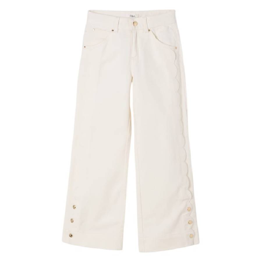 Chloe Girls Logo Patch Stud Bottoms, Size 4