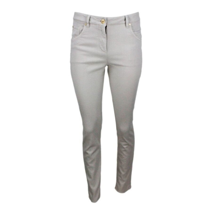 Brunello Cucinelli Wowarm White Slim Fit Cotton Trousers