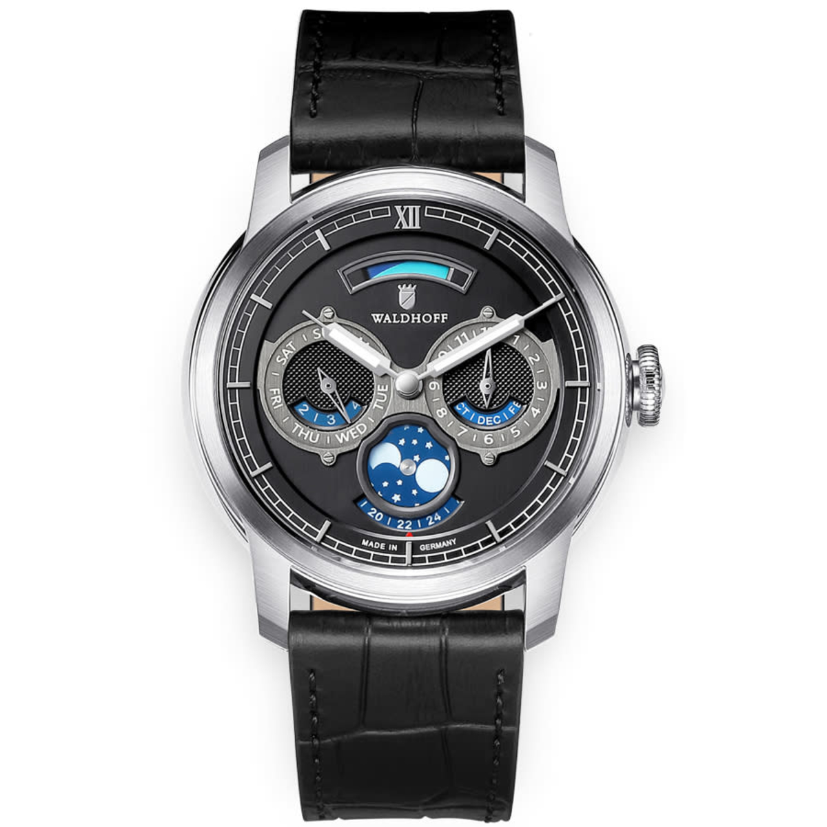 Waldhoff Waldhoff Olympus Automatic Black Dial Mens Watch Waldhoff Olympus Obsidian