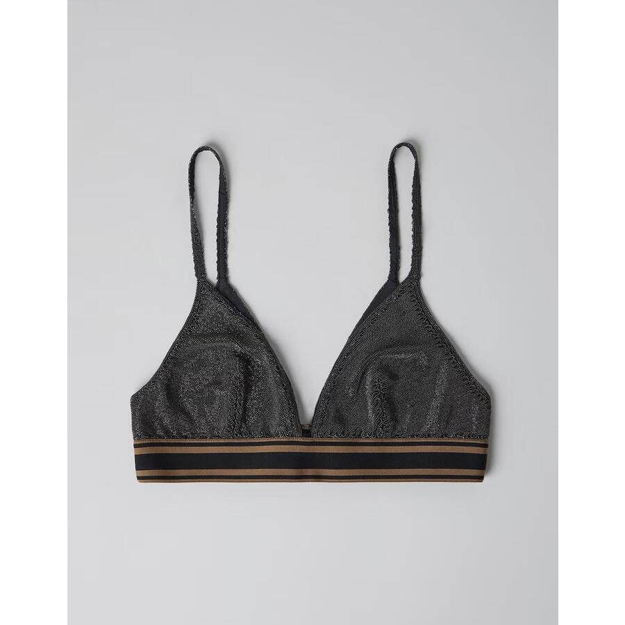 Brunello Cucinelli Womens Black Striped Band Bralette Accessories & Slg