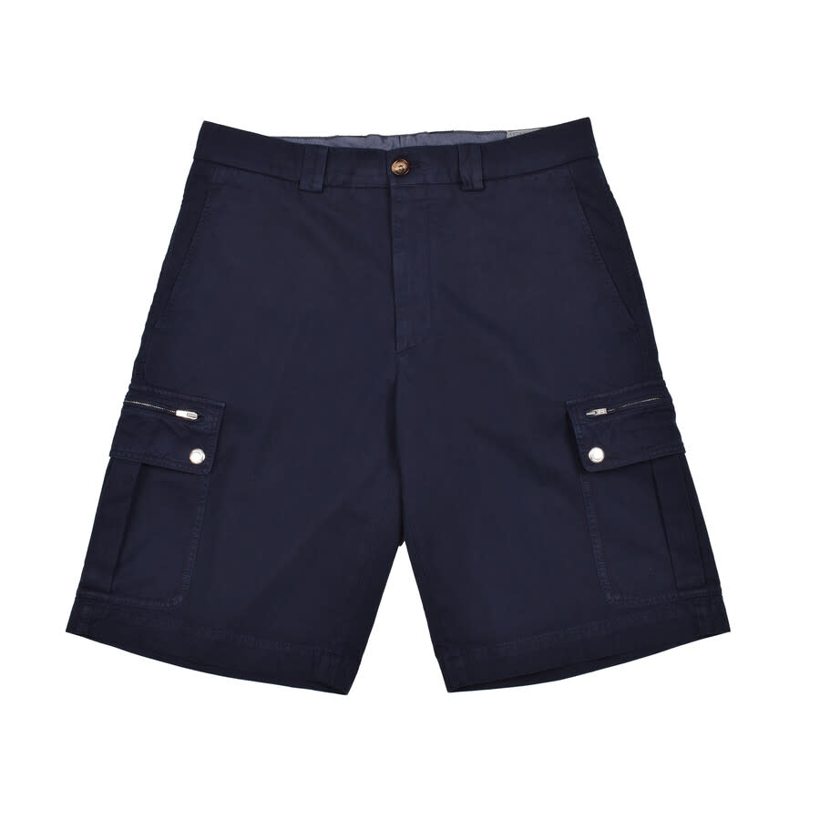 Brunello Cucinelli Blue Cotton Cargo Bermuda Shorts