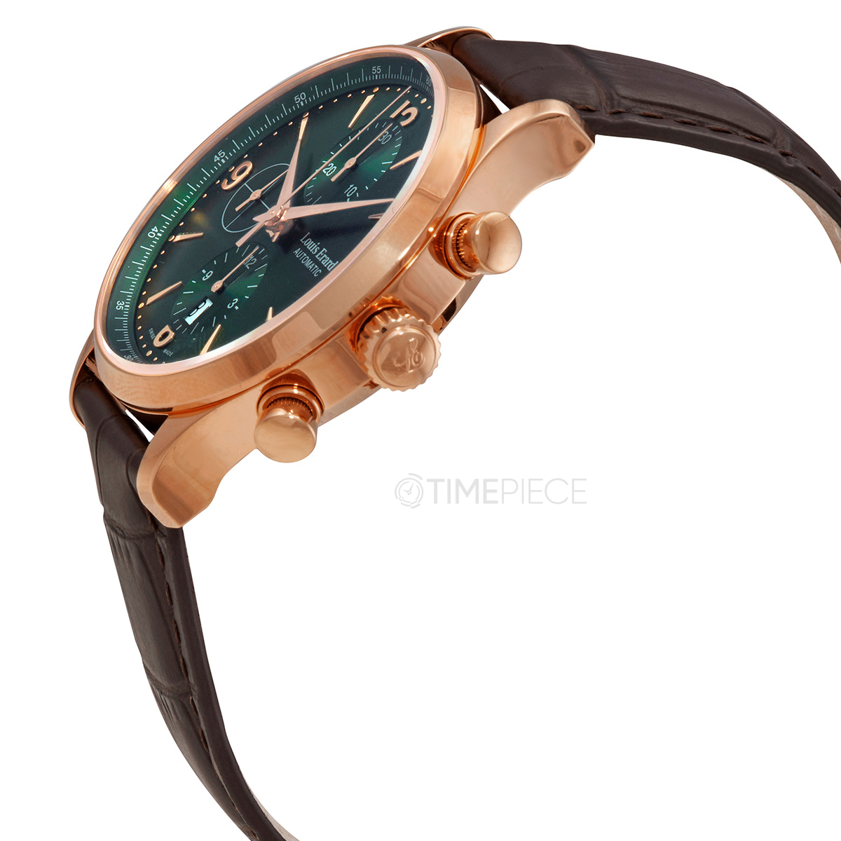 Louis Erard Men's 1931 Chronograph Green Dial Brown Leather Strap Automatic Watch 78225PR19.BRC03