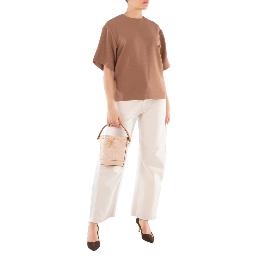 Tory Burch Mini T Monogram Embossed Bucket Bag