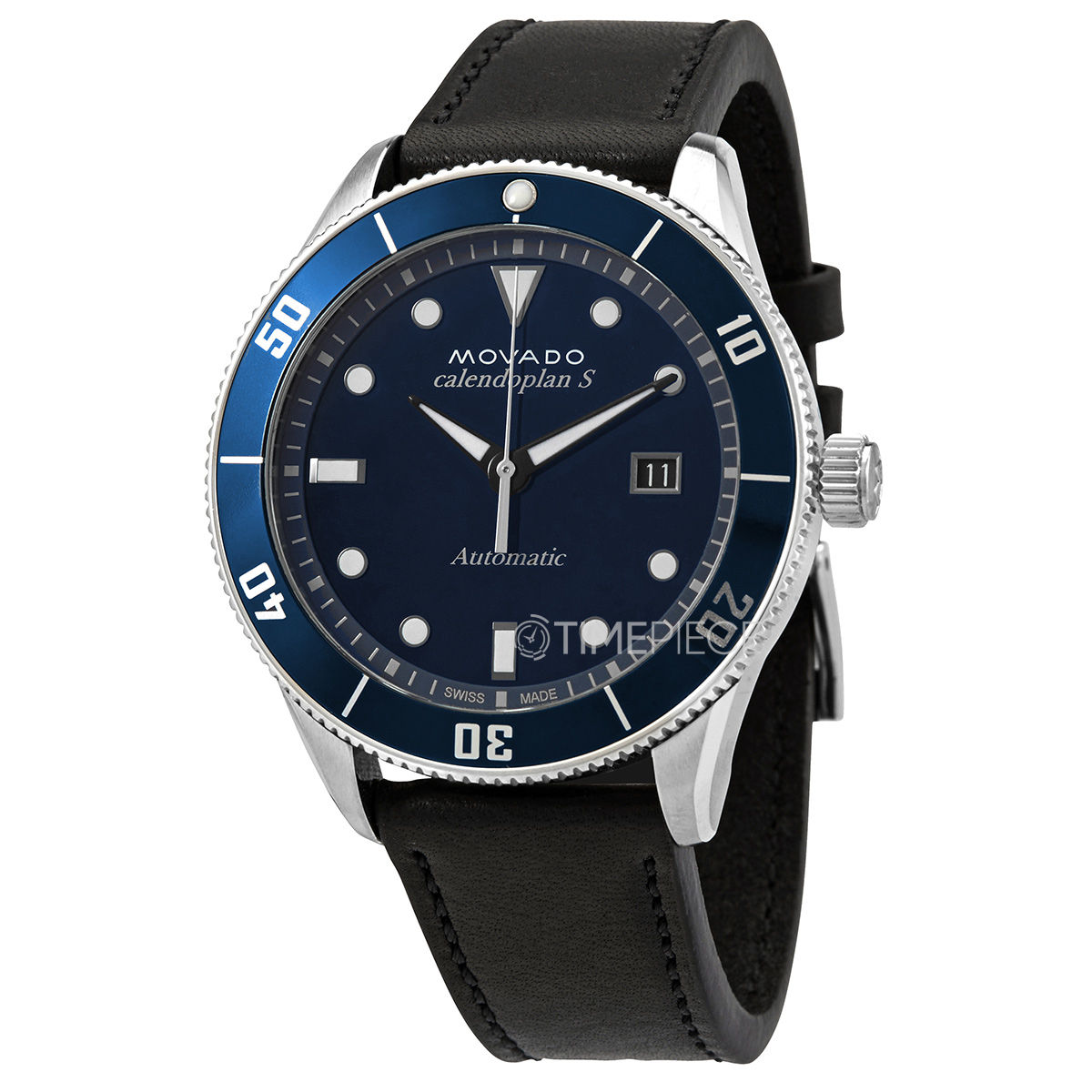 Men's Heritage Chronograph Leather Blue Dial Watch