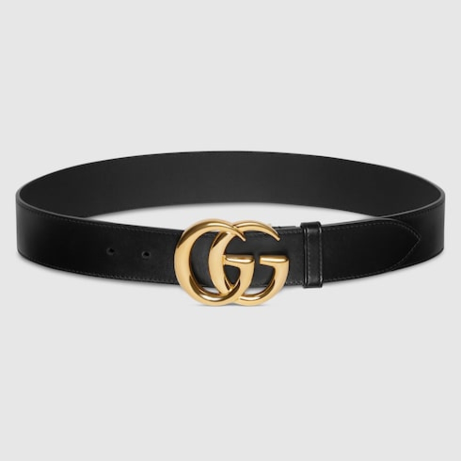 Gucci GG Marmont Wide Belt With Shiny Buckle