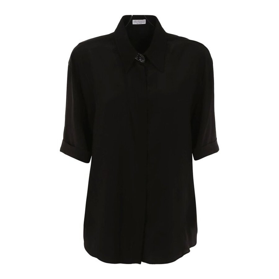 Brunello Cucinelli Woblack Silk Relaxed Shirt