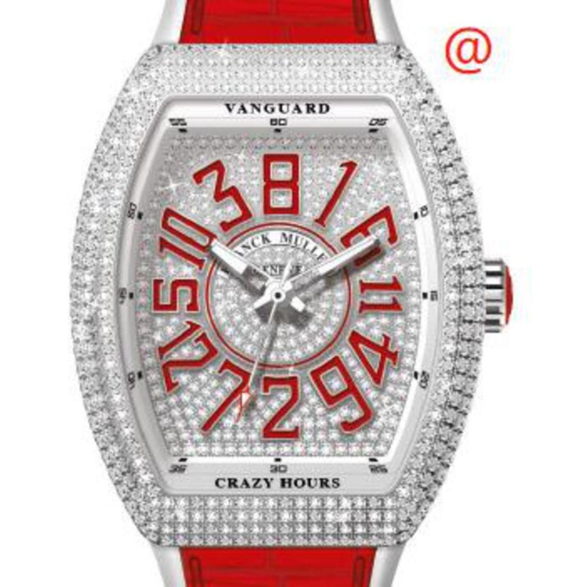 Franck Muller Crazy Hours Automatic Diamond Silver Dial Mens Watch