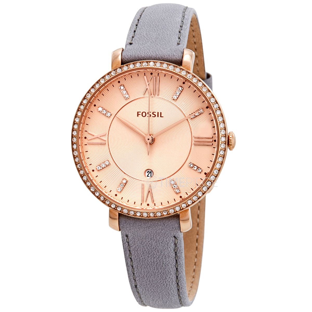 Fossil jacqueline grey leather watch cheap
