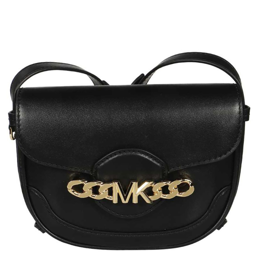 Michael Kors Ladies Hally Extra-Small Embellished Leather Crossbody Bag - Black