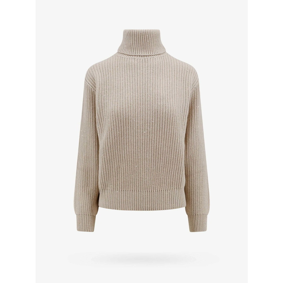 Brunello Cucinelli Women's Beige Wool Silk Turtleneck Sweater