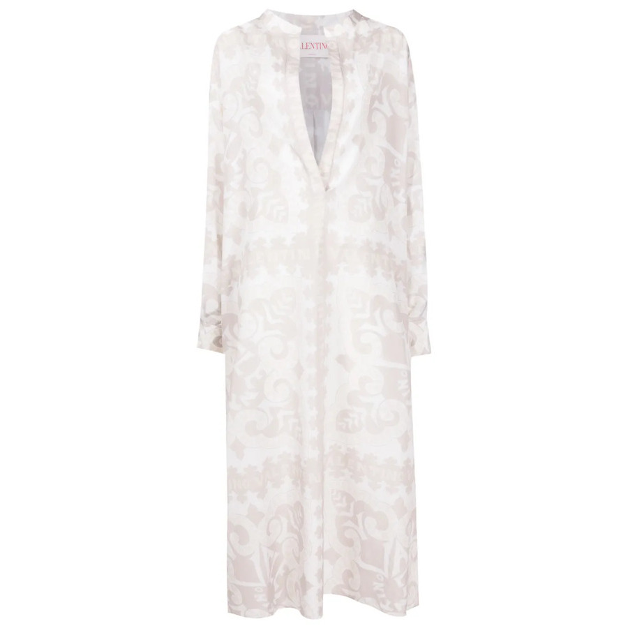 Valentino Garavani Geometric-Print Silk-Cotton Dress