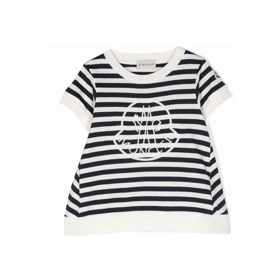 Moncler Girls Logo-Embroidered Striped T-Shirt