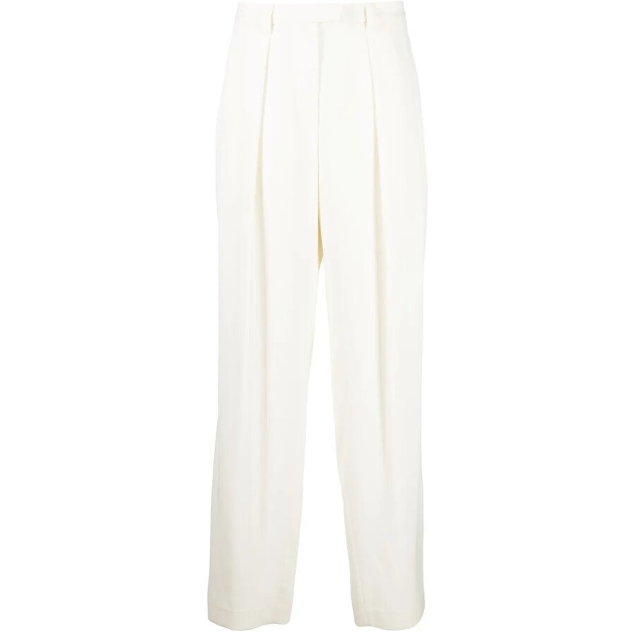 Brunello Cucinelli Natural Wool Blend Pleated Trousers