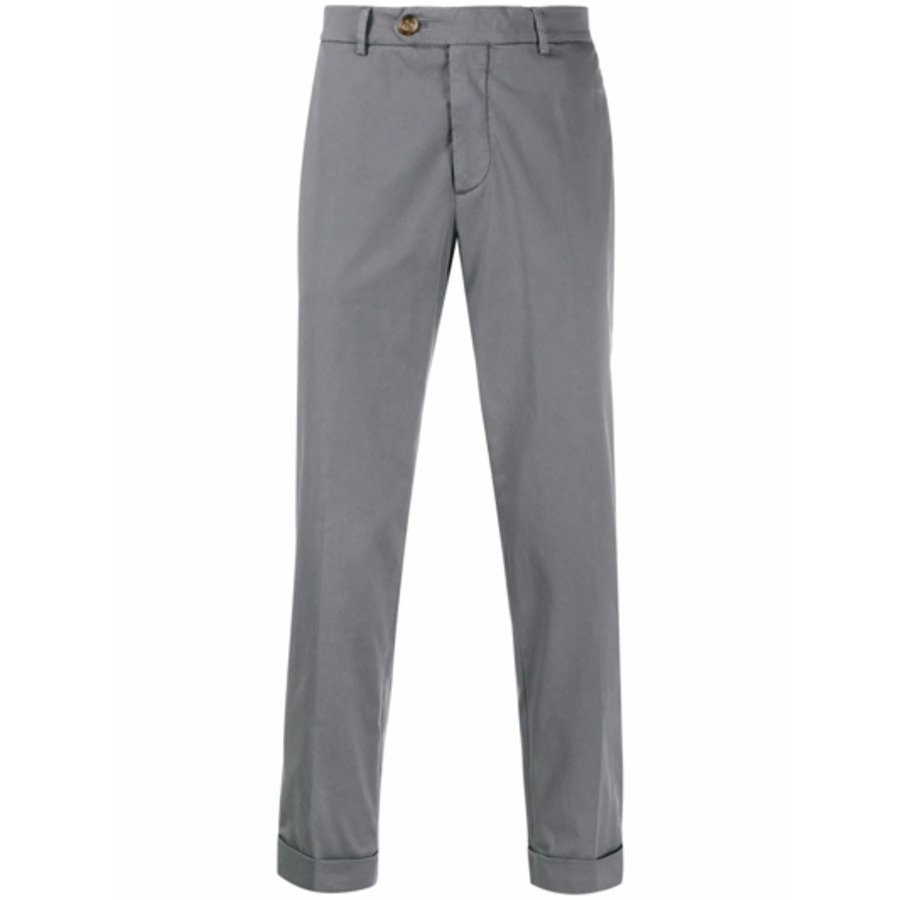 Brunello Cucinelli Graphite Tailored Trousers With Cuffs