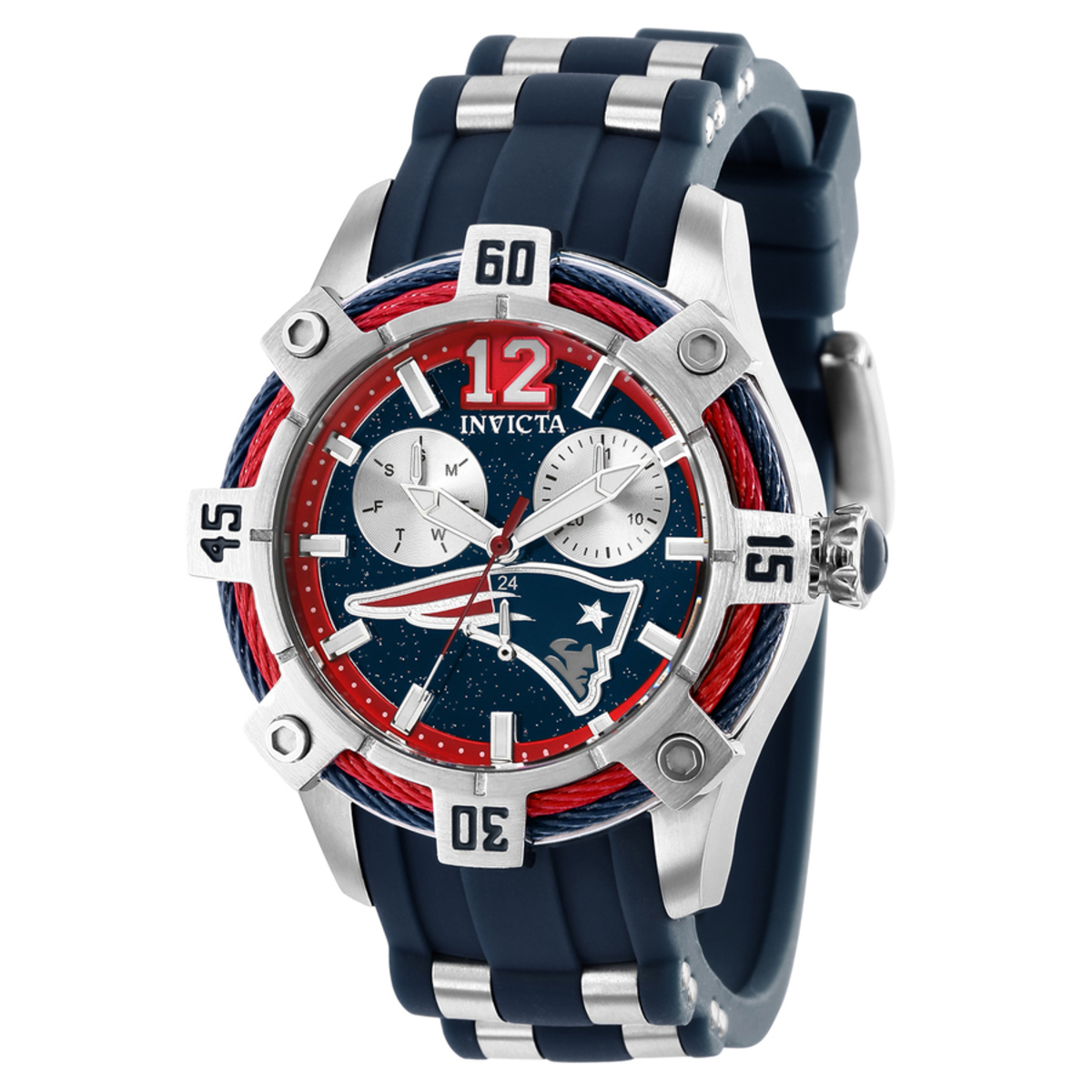 Invicta NFL New England Patriots Silvertone Dial Unisex Watch 35792