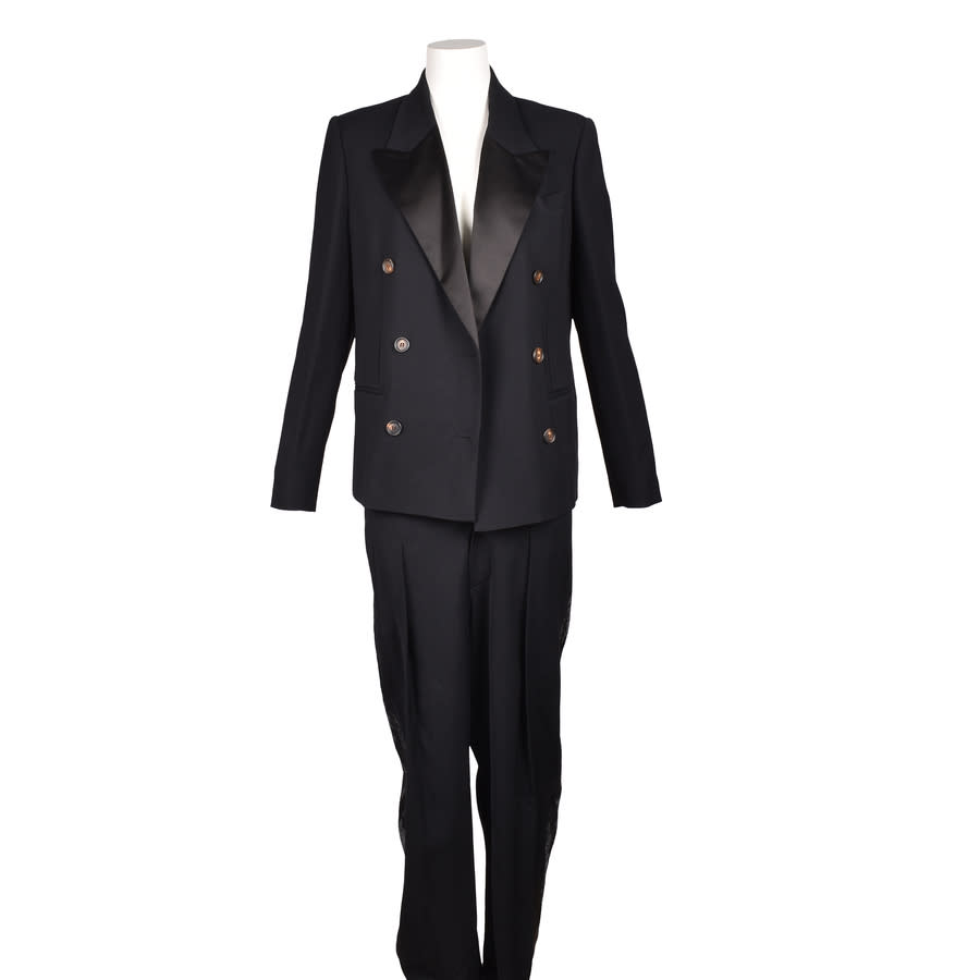 Brunello Cucinelli Black Virgin Wool Blend Suit