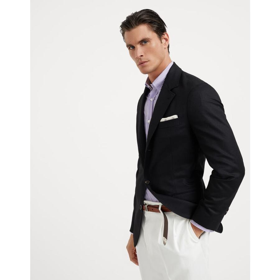 Brunello Cucinelli Mens Black Wool Tailored Jacket