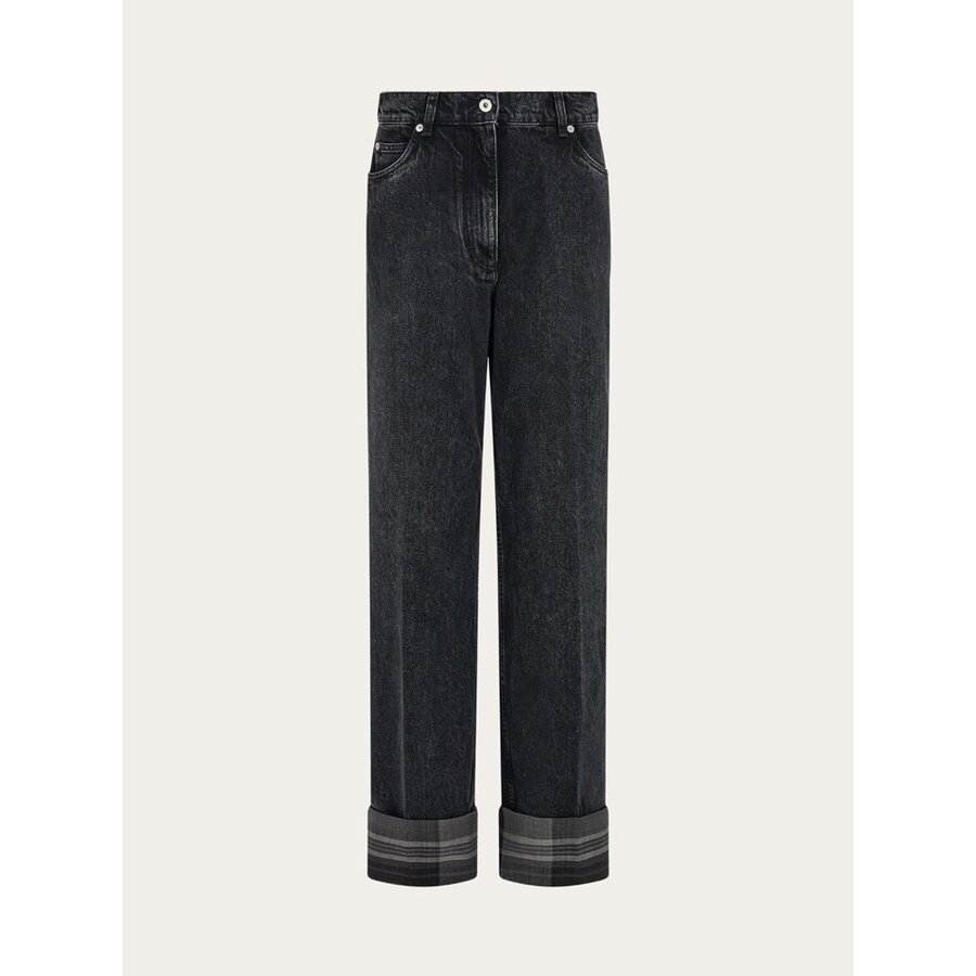 Ferragamo Women's Black Straight Leg Trousers