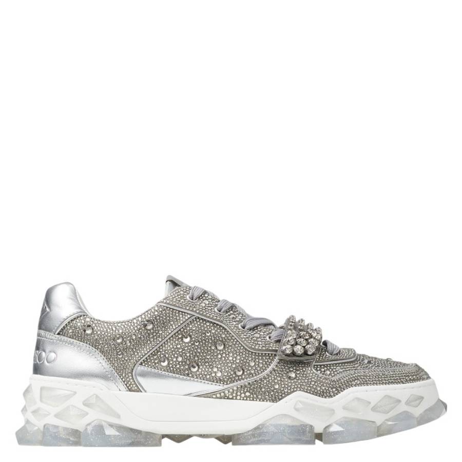 Jimmy Choo Diamond X Strap Crystal Embellishment Trainers