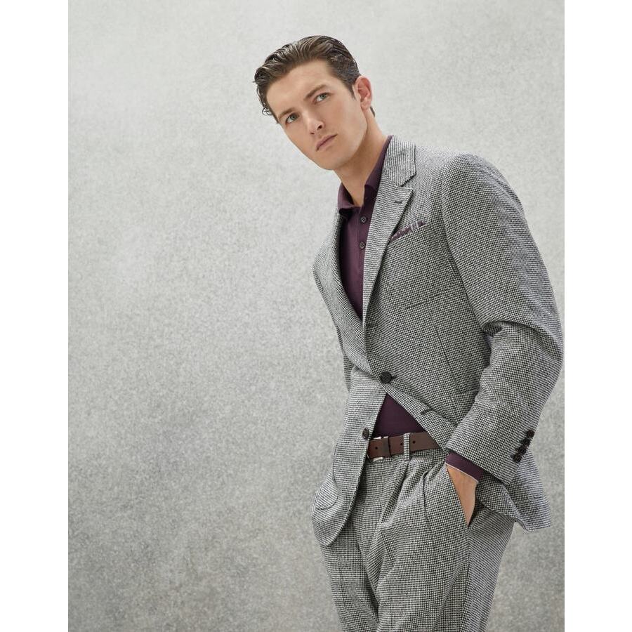 Brunello Cucinelli Mens Light Grey Wool Jacket