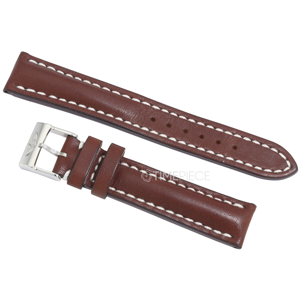 Breitling Brown Leather Strap Stainless Steel Tang Buckle 1816mm