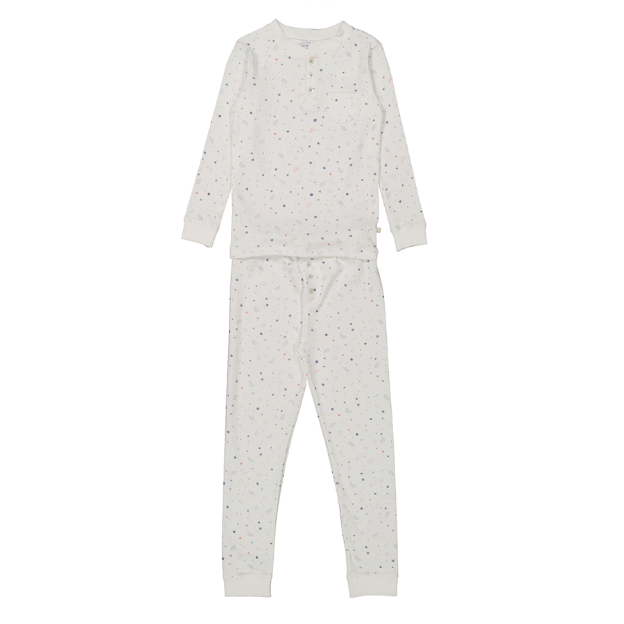 Marie Chantal Kids Blue Print Star & Crown Print Pyjama